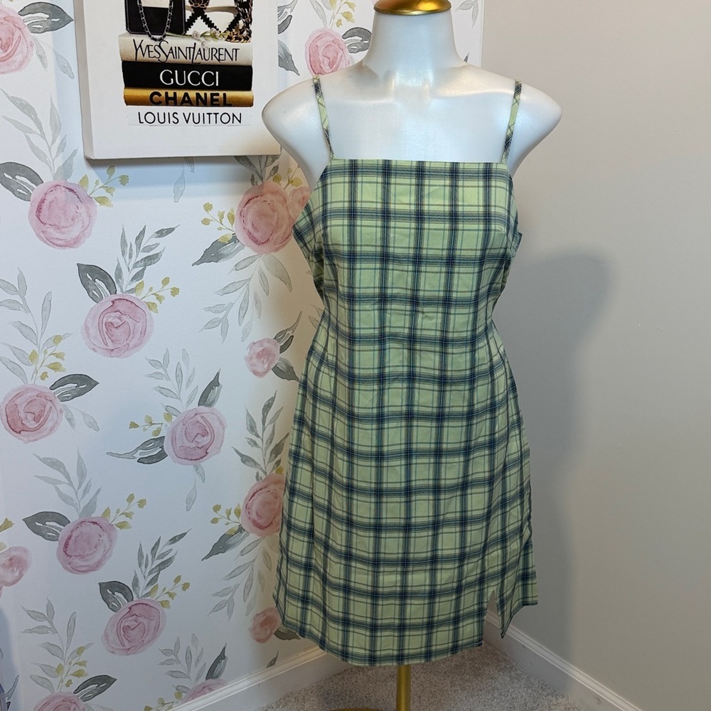 Red Berry Plaid Green Straight Dress